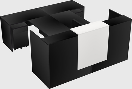 Shared u-shaped reception desks