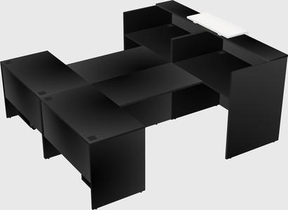 Shared u-shaped reception desks