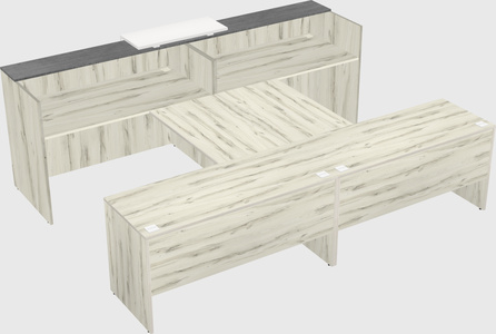 Shared u-shaped reception desks