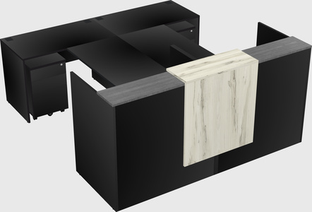 Shared u-shaped reception desks