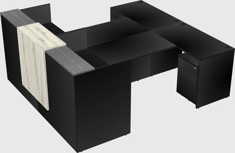 Shared u-shaped reception desks