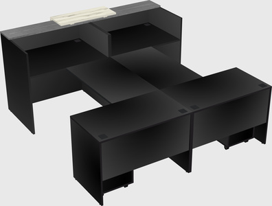 Shared u-shaped reception desks