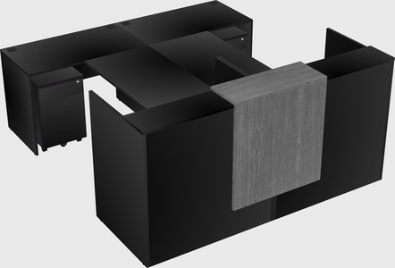 Shared u-shaped reception desks