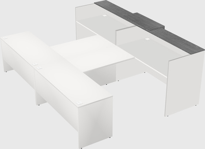 Shared u-shaped reception desks
