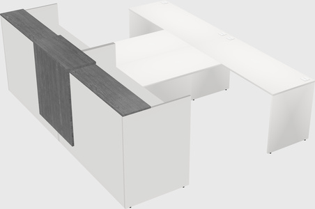 Shared u-shaped reception desks