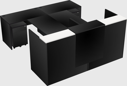 Shared u-shaped reception desks