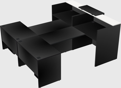 Shared u-shaped reception desks