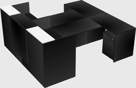 Shared u-shaped reception desks