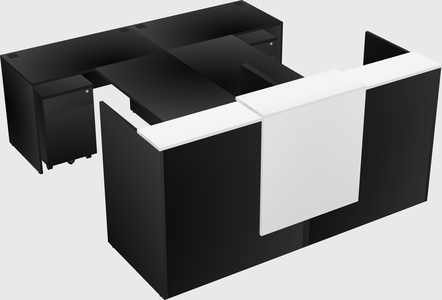 Shared u-shaped reception desks