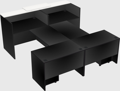 Shared u-shaped reception desks