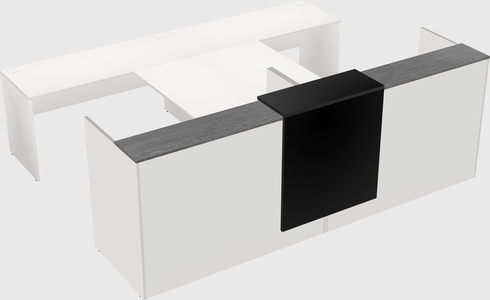 Shared u-shaped reception desks