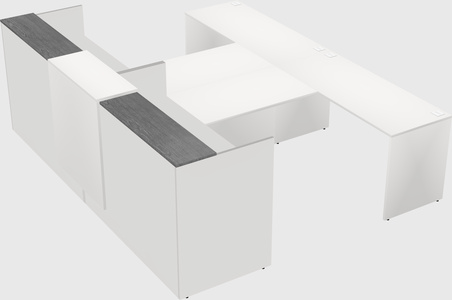 Shared u-shaped reception desks