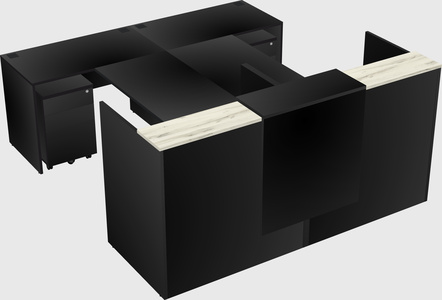 Shared u-shaped reception desks