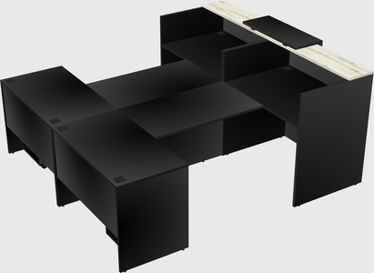 Shared u-shaped reception desks
