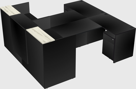 Shared u-shaped reception desks
