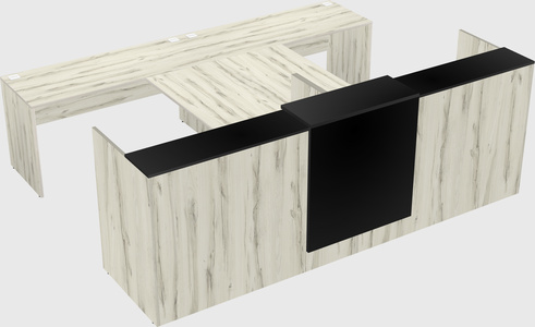 Shared u-shaped reception desks