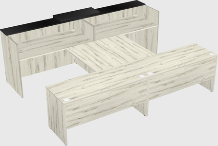 Shared u-shaped reception desks