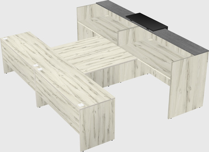Shared u-shaped reception desks