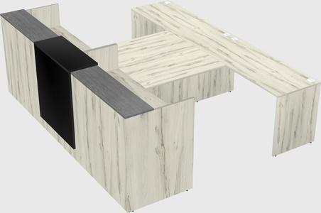 Shared u-shaped reception desks