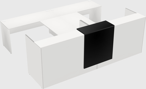 Shared u-shaped reception desks