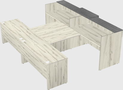 Shared u-shaped reception desks