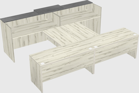 Shared u-shaped reception desks