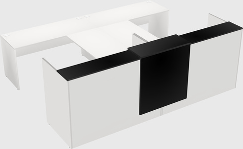 Shared u-shaped reception desks