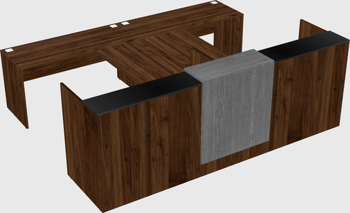 Shared u-shaped reception desks