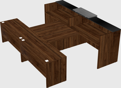 Shared u-shaped reception desks