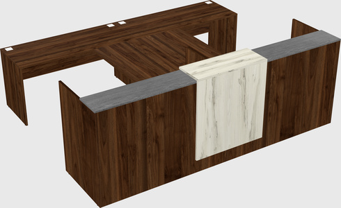 Shared u-shaped reception desks