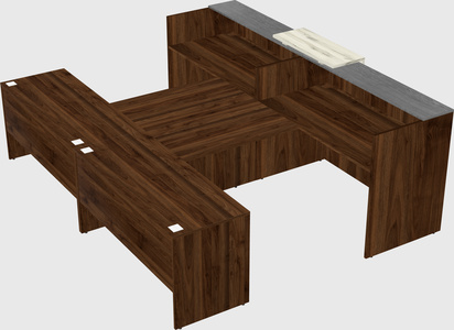 Shared u-shaped reception desks
