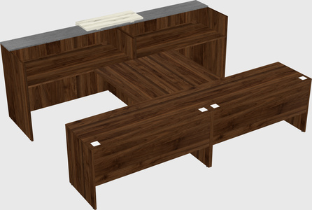 Shared u-shaped reception desks