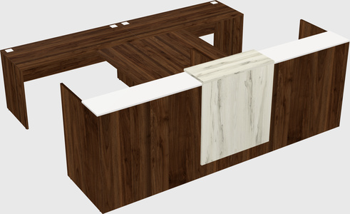 Shared u-shaped reception desks