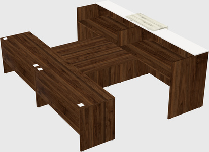 Shared u-shaped reception desks