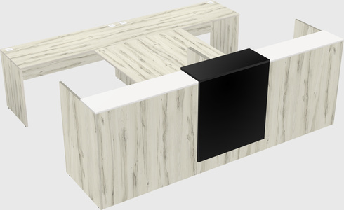 Shared u-shaped reception desks