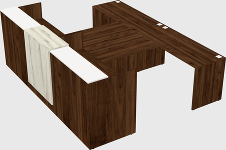 Shared u-shaped reception desks