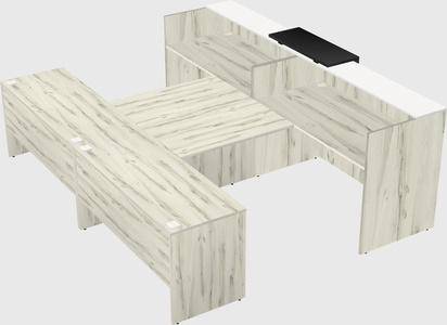 Shared u-shaped reception desks