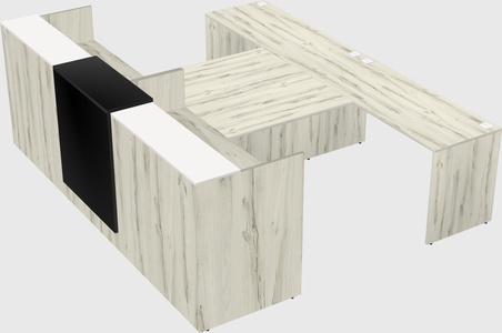 Shared u-shaped reception desks