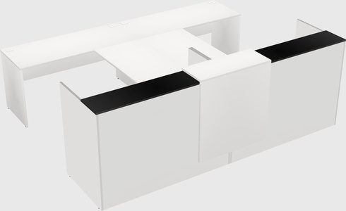 Shared u-shaped reception desks