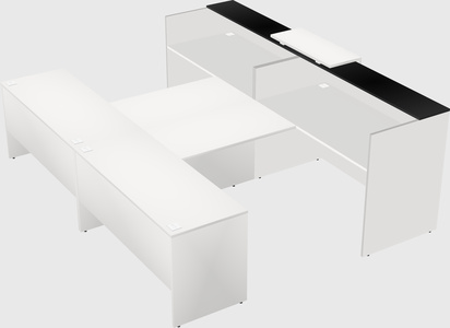 Shared u-shaped reception desks