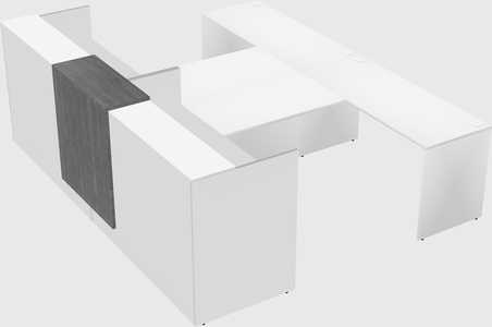 Shared u-shaped reception desks