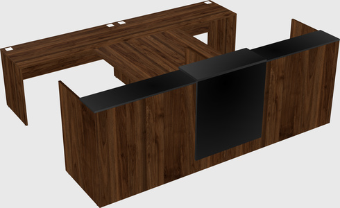 Shared u-shaped reception desks