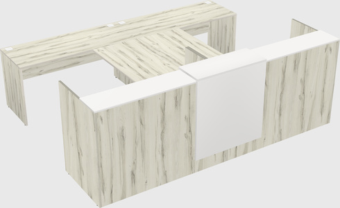 Shared u-shaped reception desks