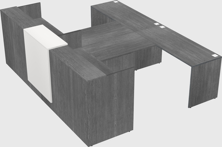 Shared u-shaped reception desks