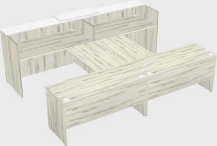 Shared u-shaped reception desks