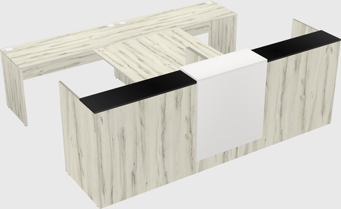 Shared u-shaped reception desks
