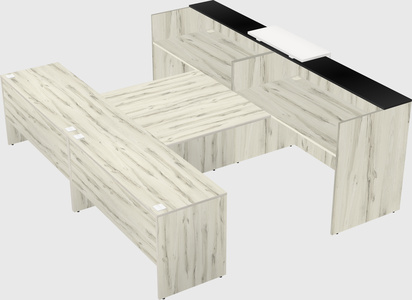Shared u-shaped reception desks