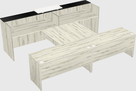 Shared u-shaped reception desks