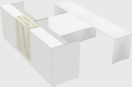 Shared u-shaped reception desks