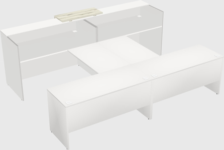 Shared u-shaped reception desks